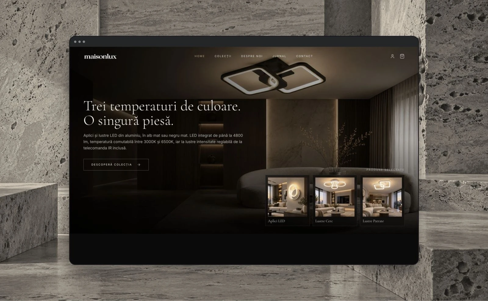 MaisonLux — website desktop și mobil
