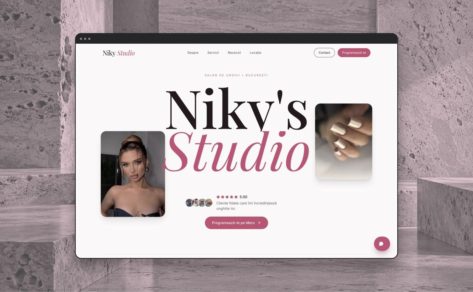 Niky Studio — website desktop și mobil
